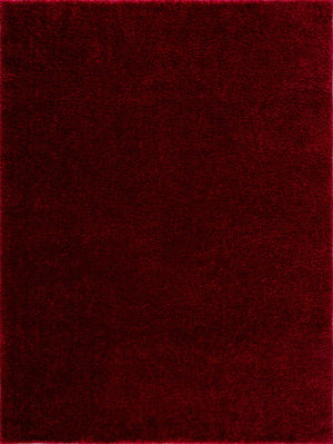 Heavenly Solid Red Plush Rug - Clearance