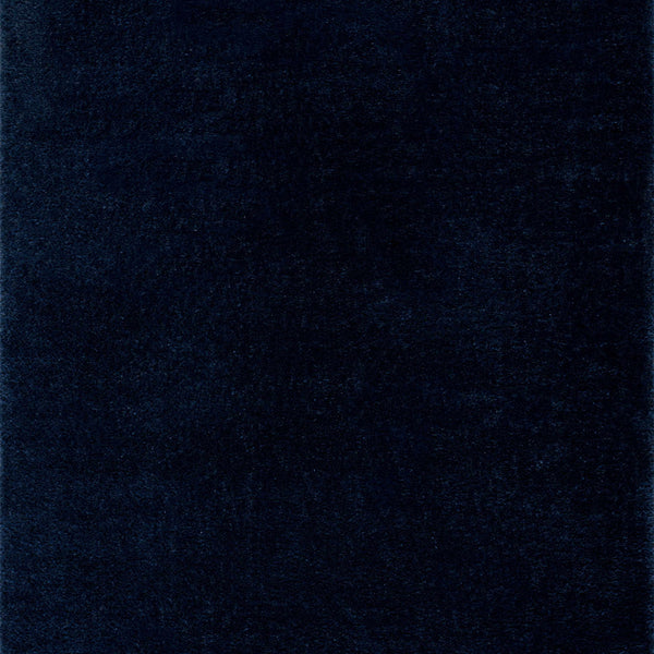 Navero Dark Blue Subtle Wavy Abstract Modern Minimalist Polyester Machine Woven Area Rug - Clearance