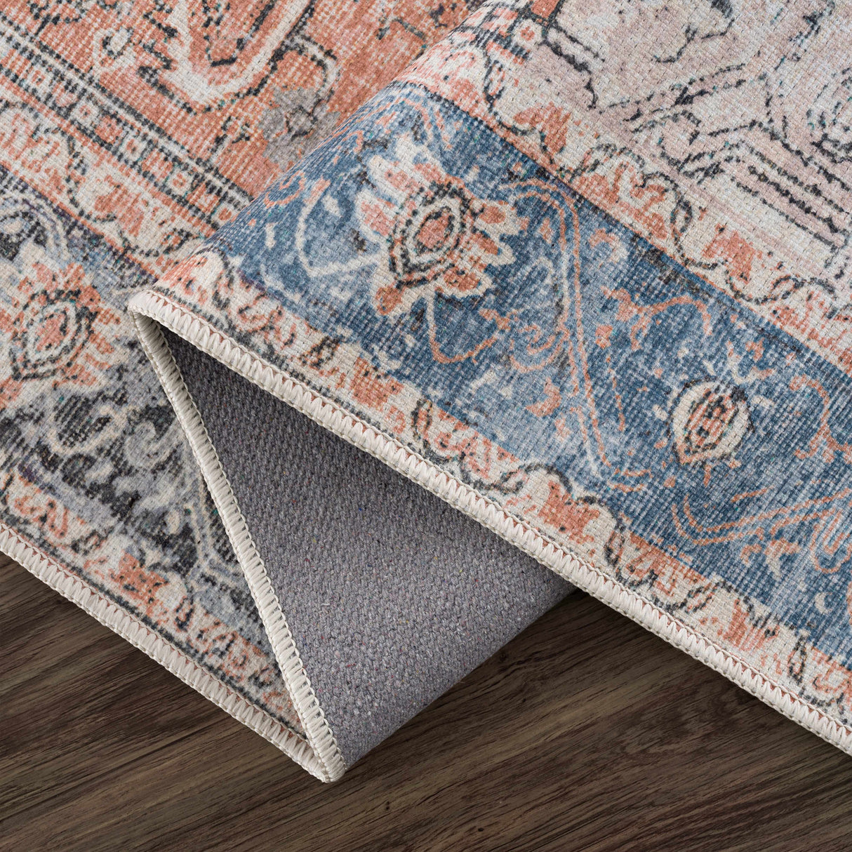 Rosman Distressed Washable Area Rug