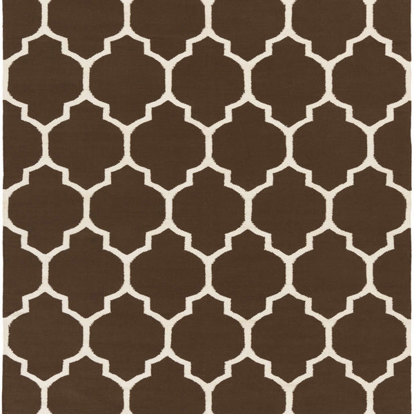 Ragan Brown Trellis Cotton Rug - Clearance