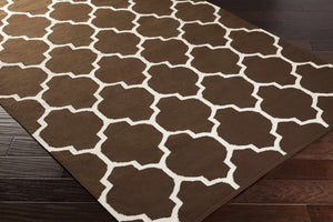 Ragan Brown Trellis Cotton Rug - Clearance