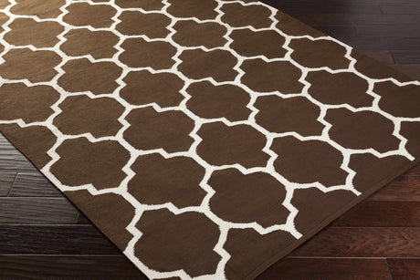 Ragan Brown Trellis Cotton Rug - Clearance