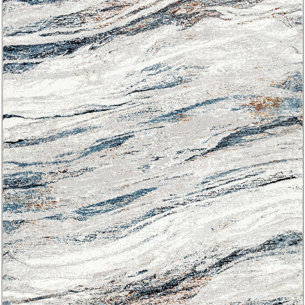 Glain Gray & Blue Marble Area Rug