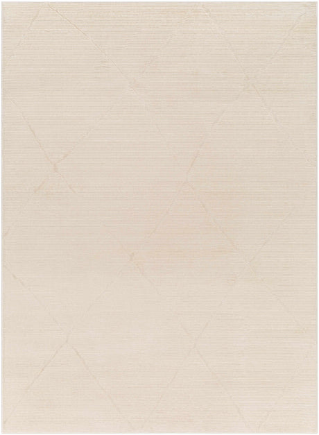 Aldis Cream Plush Textured Washable Rug