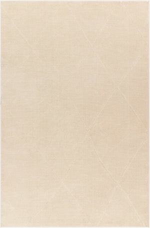 Aldis Cream Plush Textured Washable Rug