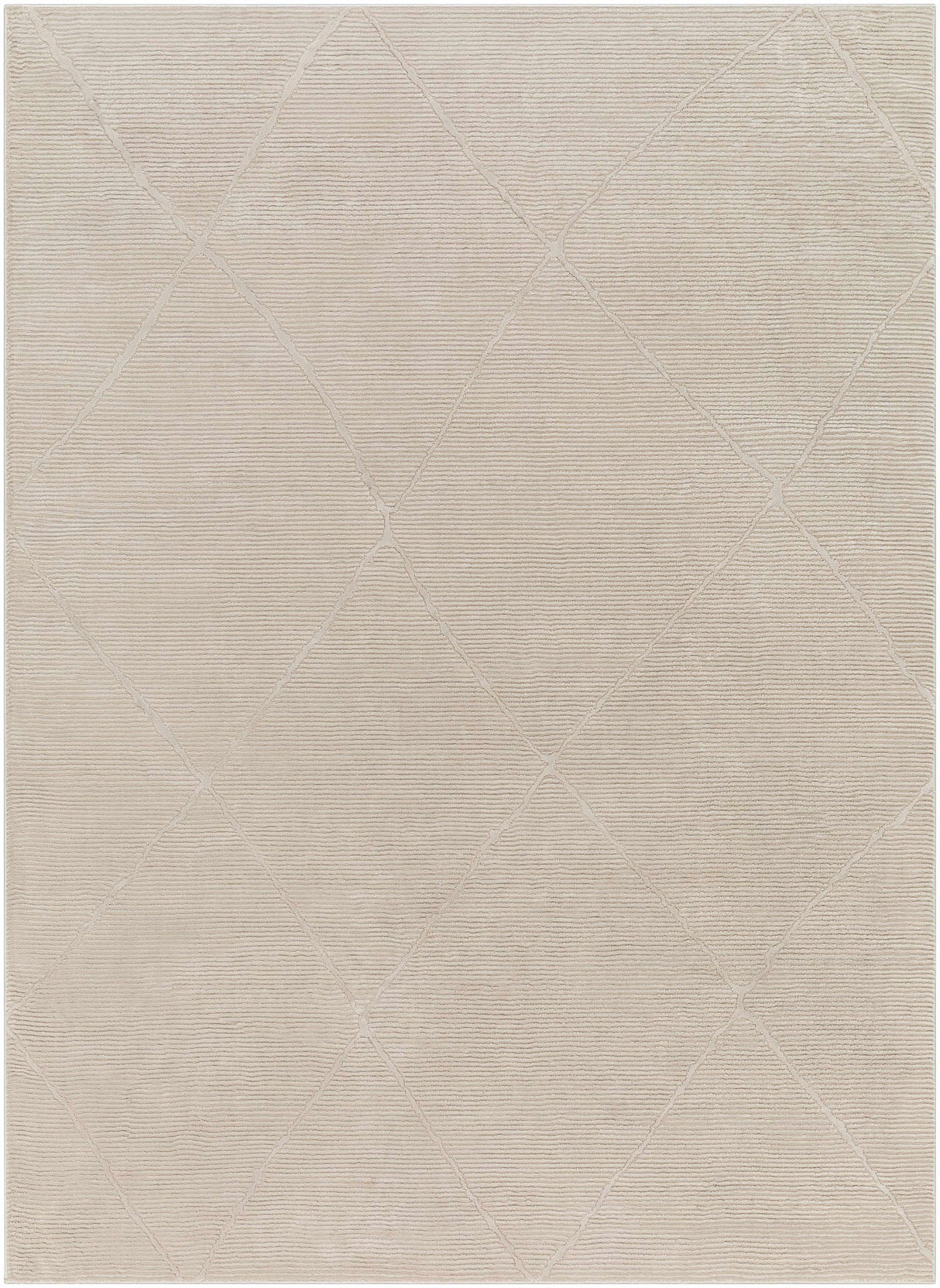 Aldis Tan Plush Textured Washable Rug  - Clearance