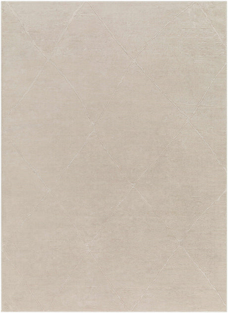 Aldis Tan Plush Textured Washable Rug  - Clearance