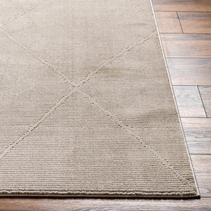 Aldis Tan Plush Textured Washable Rug  - Clearance