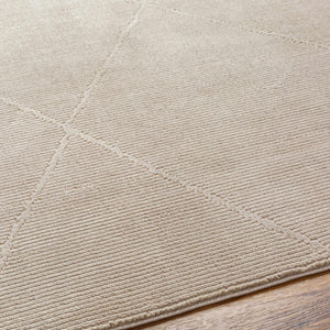 Aldis Tan Plush Textured Washable Rug  - Clearance