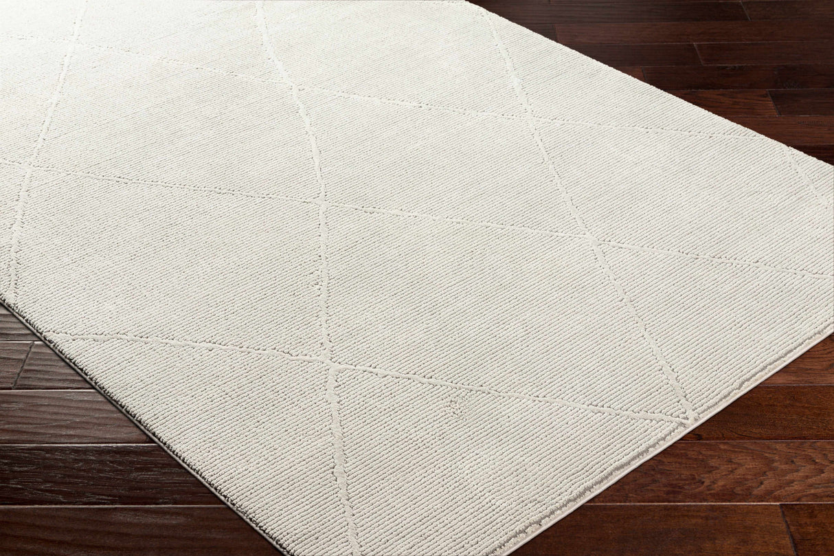 Aldis Grey Plush Textured Washable Rug  - Clearance