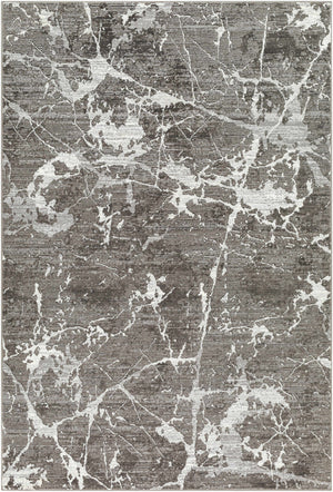 Ianto Charcoal Marble Washable Area Rug - Clearance