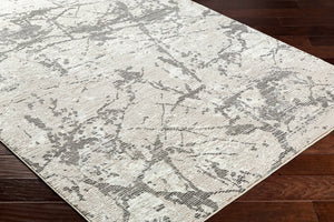 Ianto Gray Marble Washable Area Rug