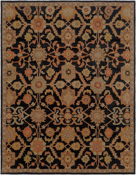Salix Hand Tufted Black Wool Rug