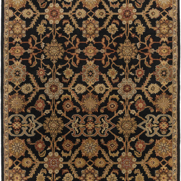 Salix Hand Tufted Black Wool Rug