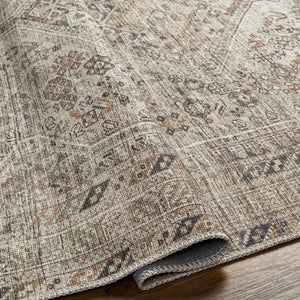 Barny Beige Flat Pile Washable Rug