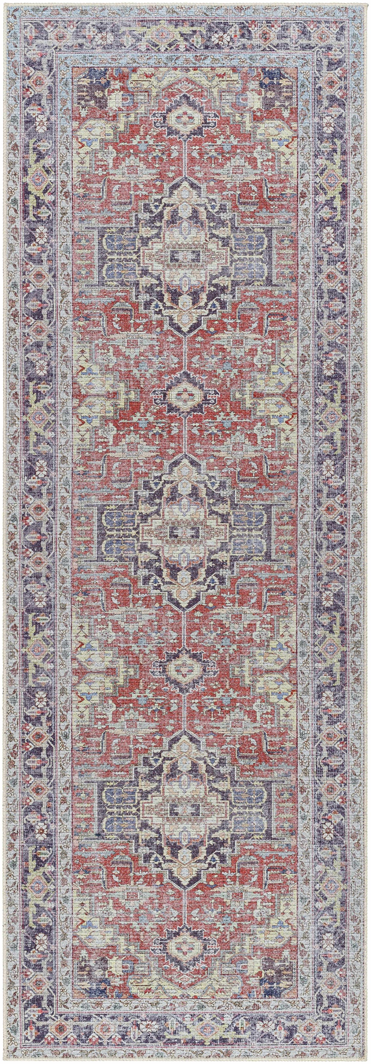 Reza Red Washable Rug - Clearance