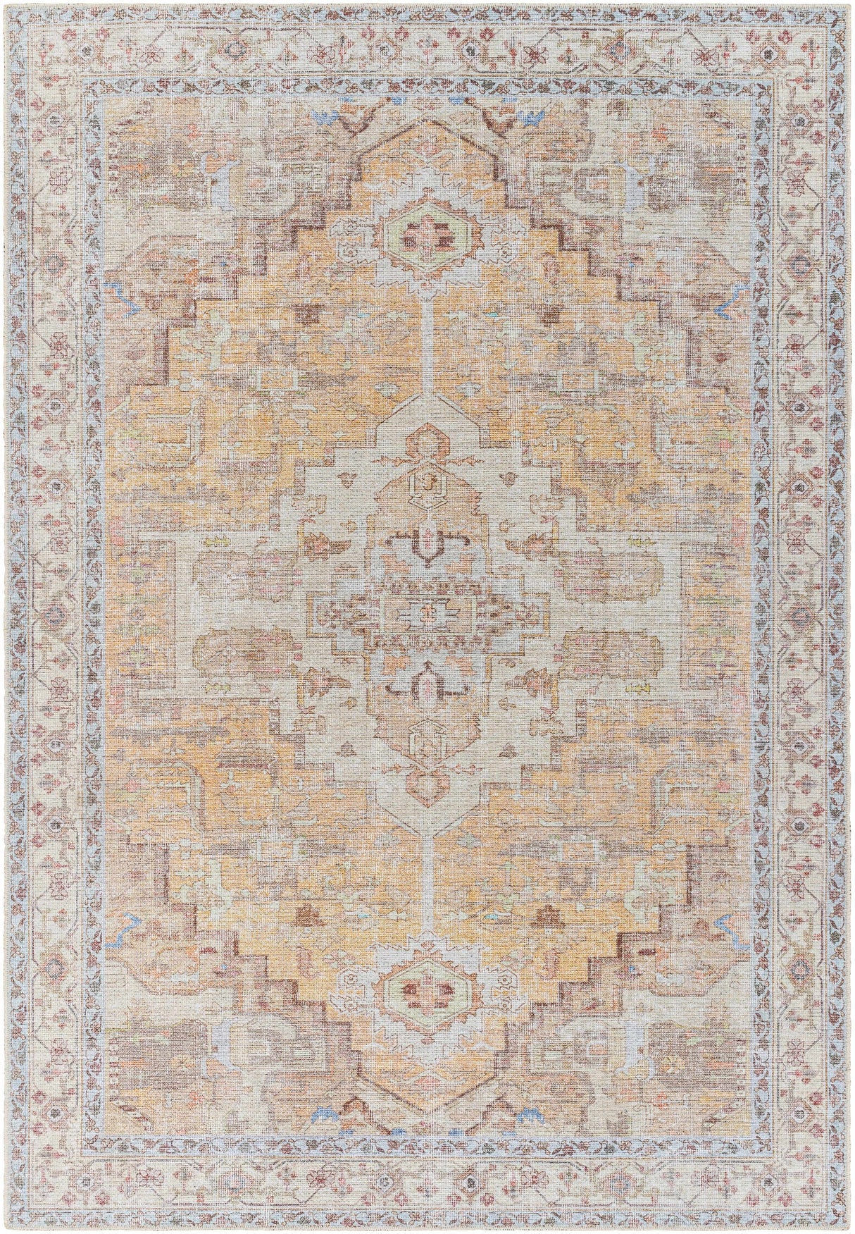 Reza Mustard Washable Rug - Clearance