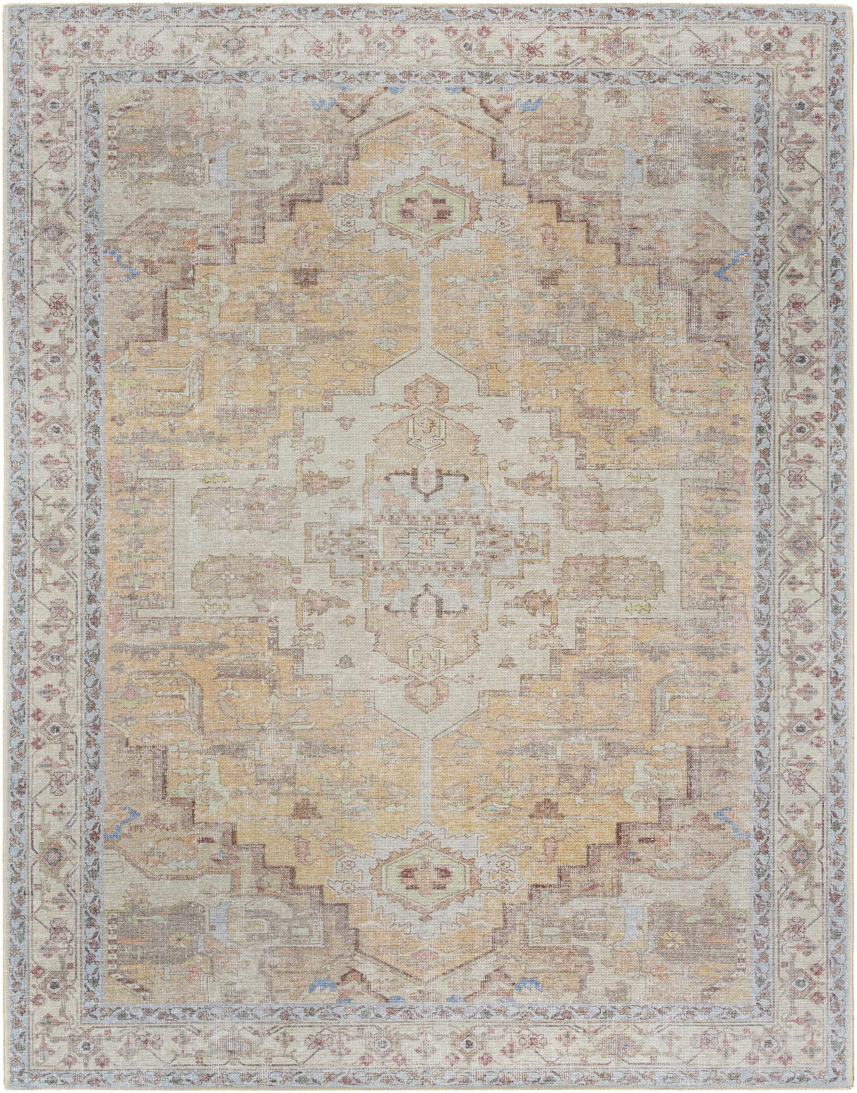 Reza Mustard Washable Rug - Clearance