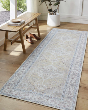 Reza Mustard Washable Rug - Clearance