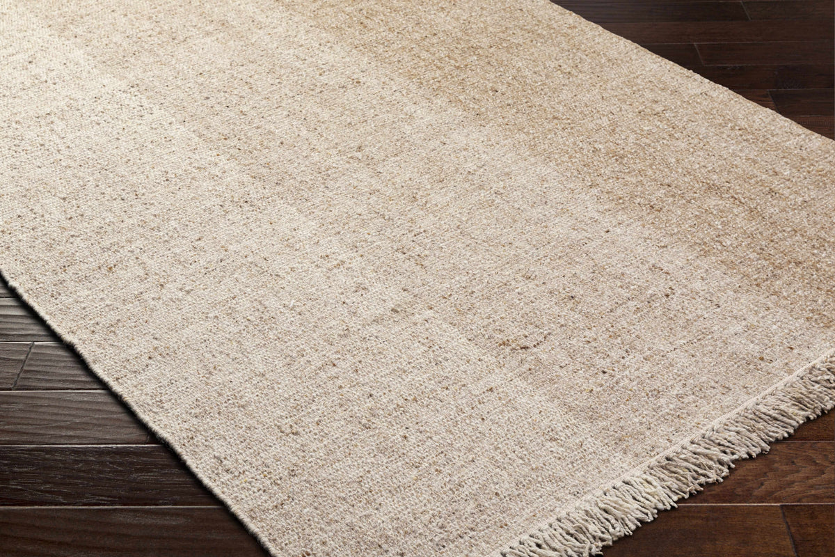 Penha Beige Monochrome Wool Area Rug - Clearance