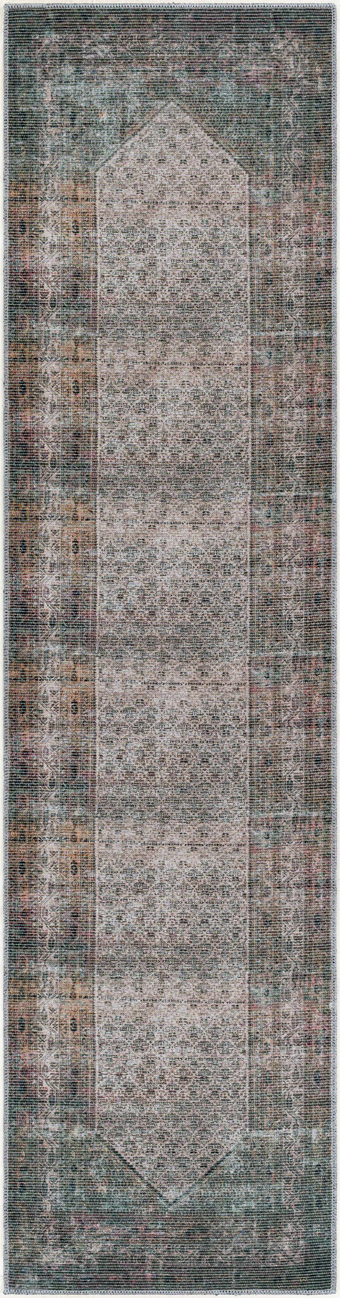 Olive Sariaya Distressed Washable Area Rug - Clearance