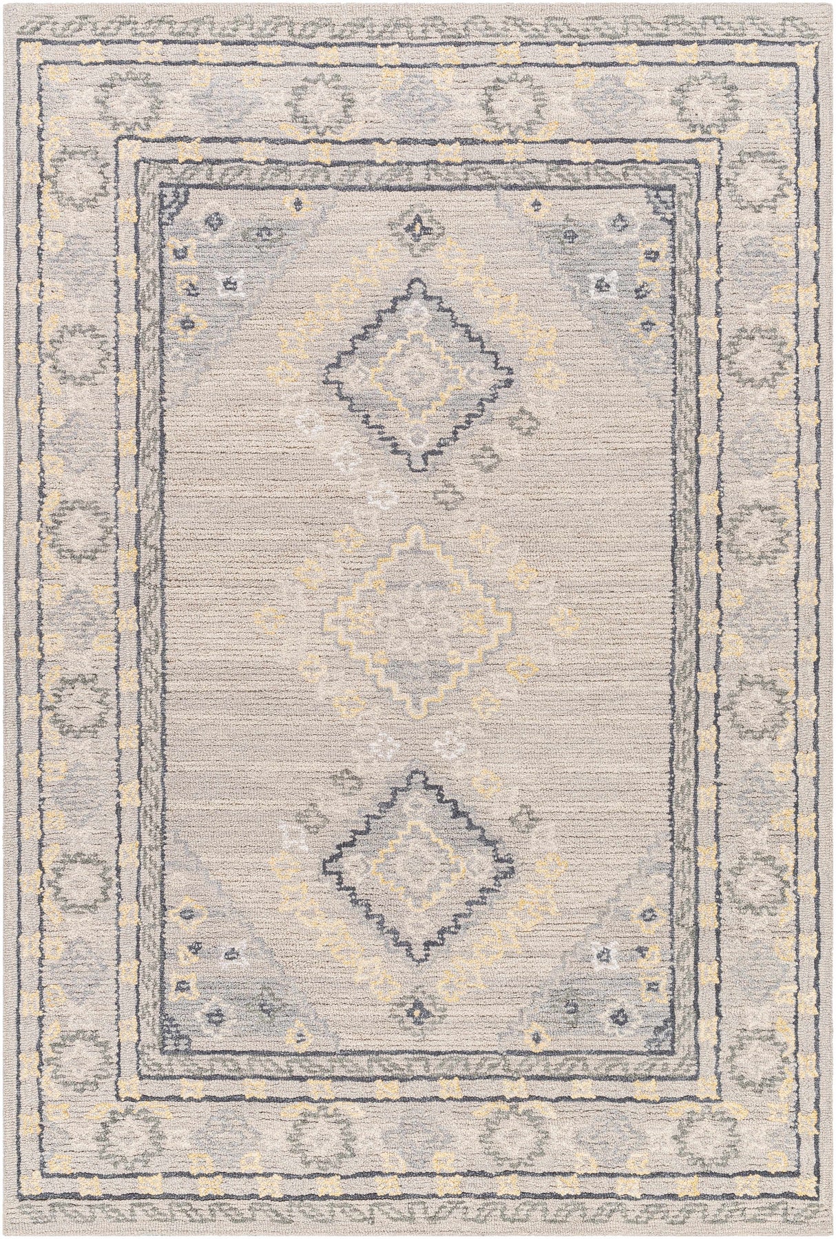 Alena Gray Wool Blend Area Rug - Clearance
