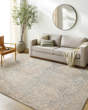 Marlene Medallion Beige & Blue Area Rug - Becki Owens x Livabliss