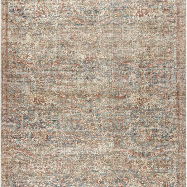 Marlene Damask Brown & Blue Area Rug - Becki Owens x Livabliss
