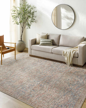 Marlene Damask Brown & Blue Area Rug - Becki Owens x Livabliss