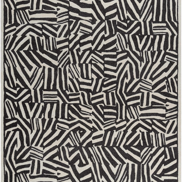 Avian Black Wool Area Rug