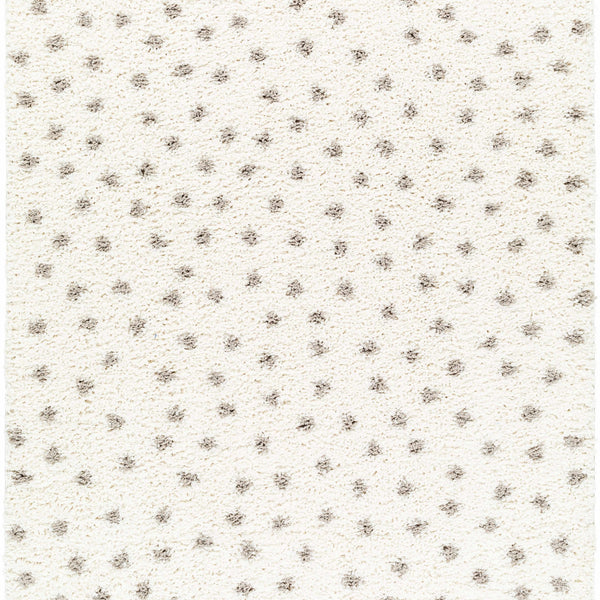 Chaia Dotted Cream & Gray Plush Area Rug - Clearance