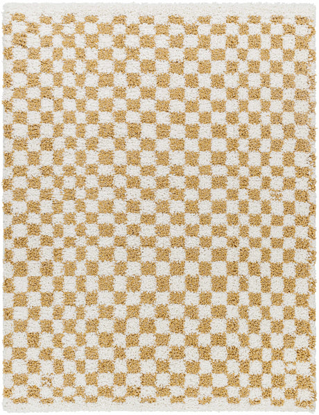 Kieu Mustard & Ivory Checkered Area Rug
