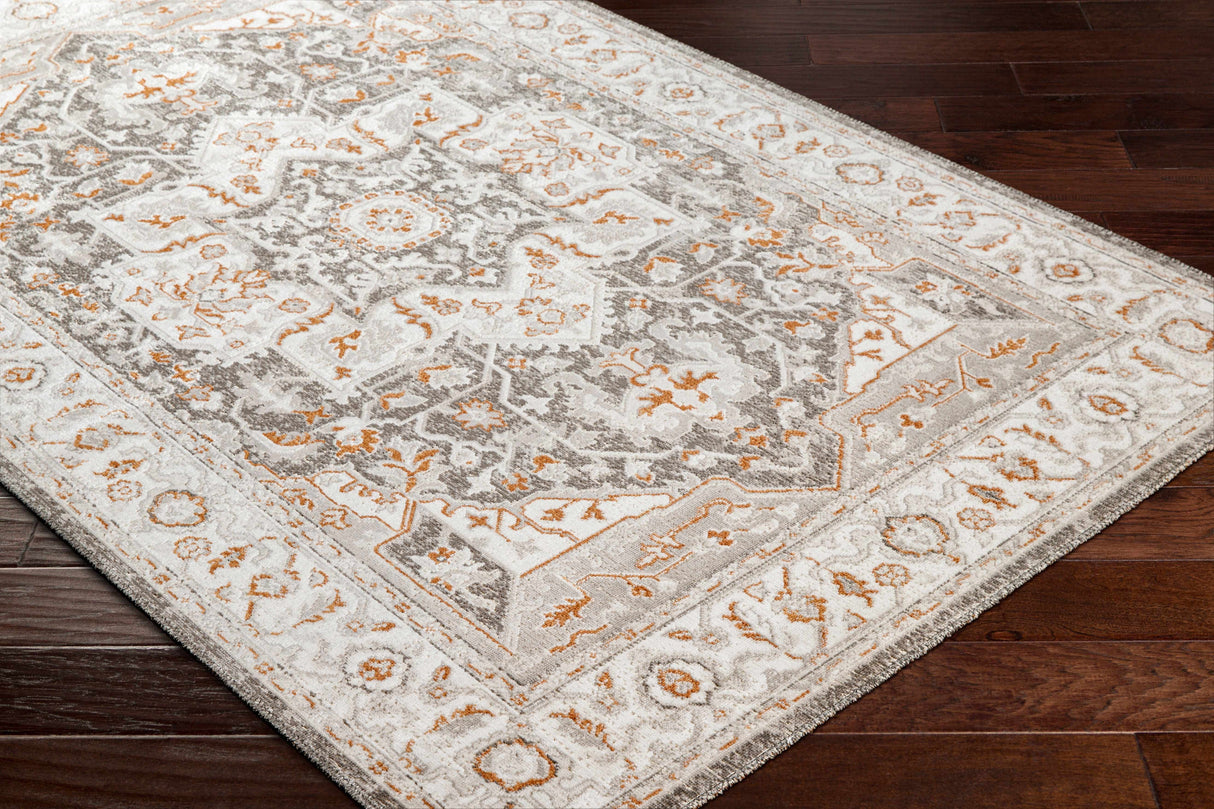 Roho Beige & Rust Washable Area Rug - Clearance