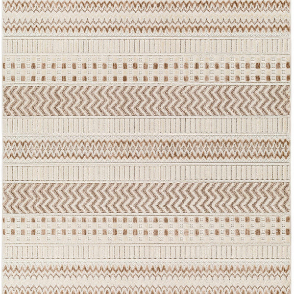 Eiko Beige Textured Saxony Rug with Fringes - Clearance