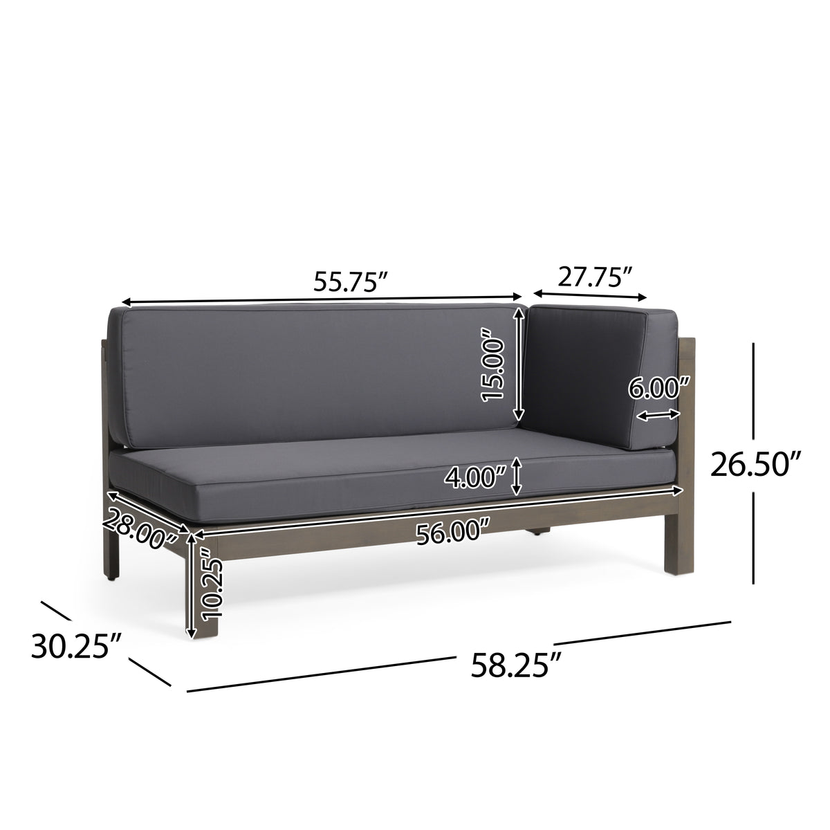 Brava X-Back Corner Bench with Coffee Table