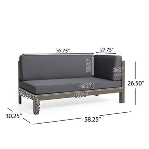 Brava X-Back Corner Bench with Coffee Table