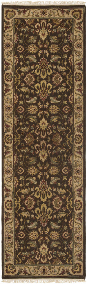 Necia Brown Damask Area Rug - Clearance