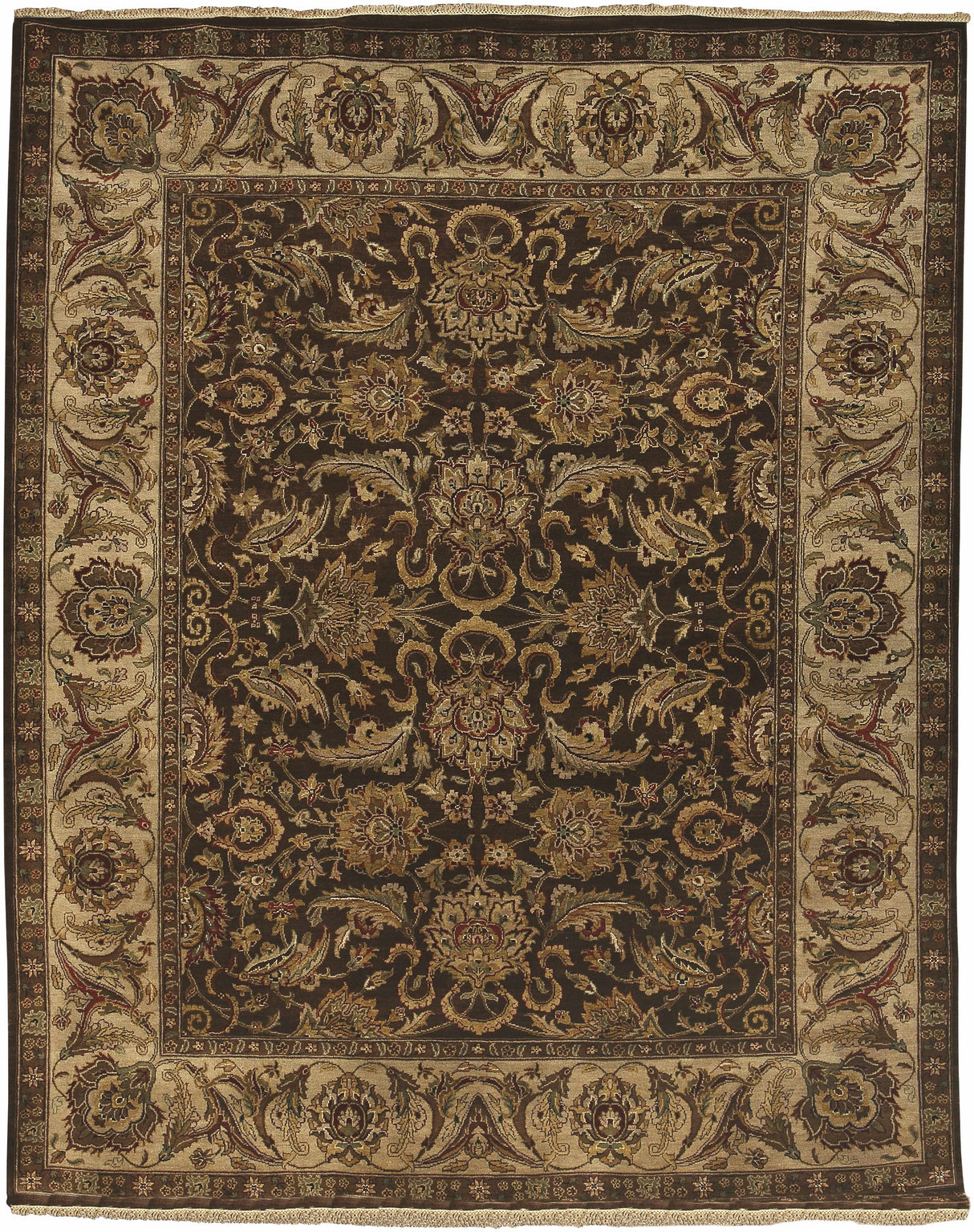 Necia Brown Damask Area Rug - Clearance