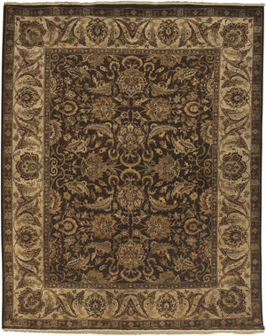 Necia Brown Damask Area Rug - Clearance