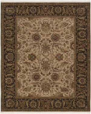 Necia Beige Damask Area Rug - Clearance