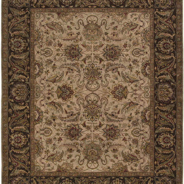 Necia Beige Damask Area Rug - Clearance