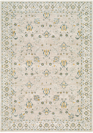 Amaru Cream & Sage Textured Rug with Fringes
