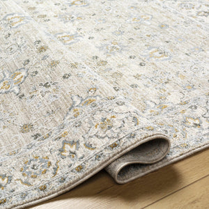 Amaru Cream & Sage Textured Rug with Fringes