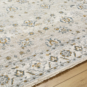 Amaru Cream & Sage Textured Rug with Fringes