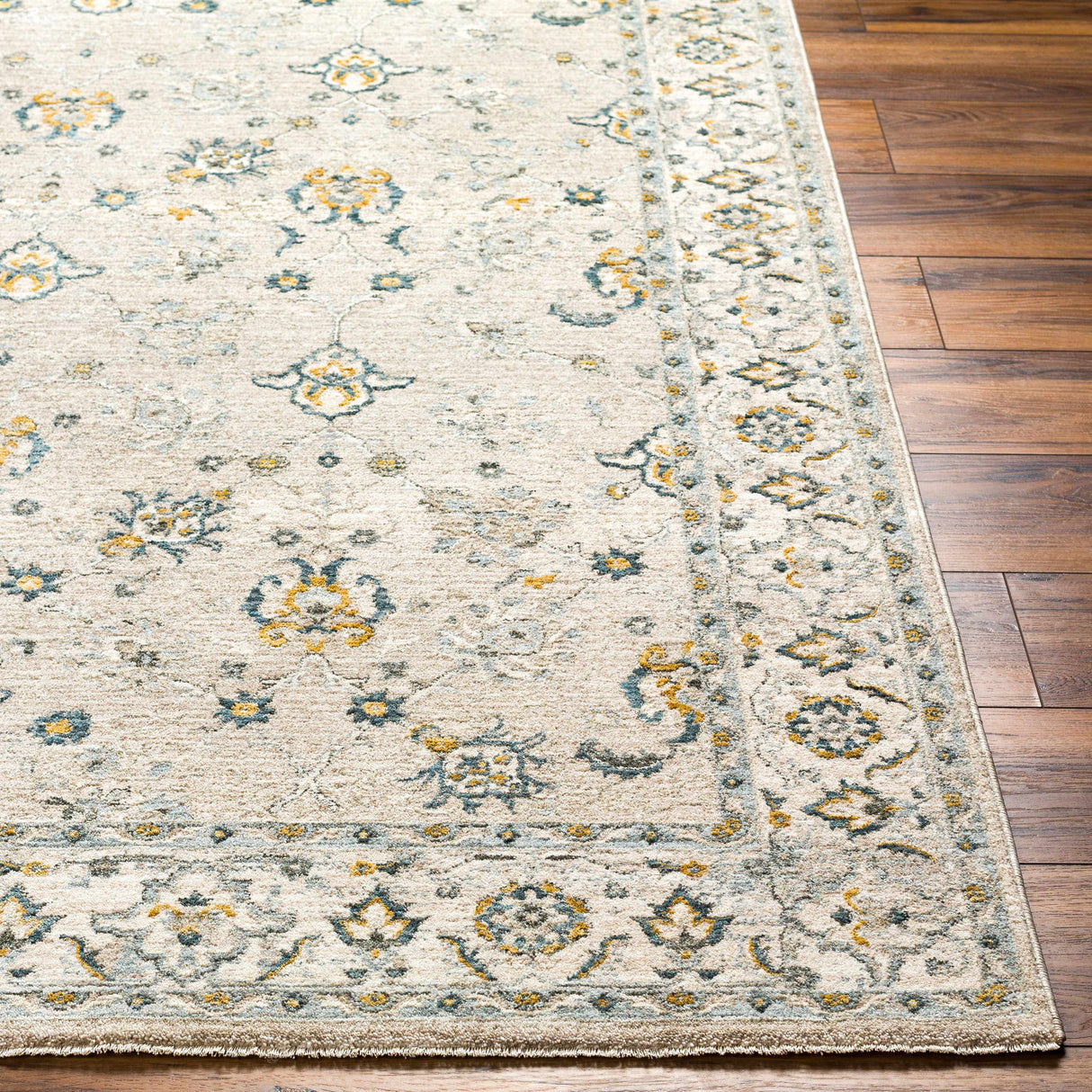 Amaru Cream & Sage Textured Rug with Fringes