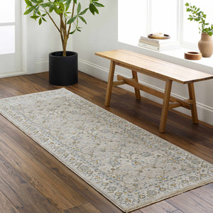 Amaru Cream & Sage Textured Rug with Fringes