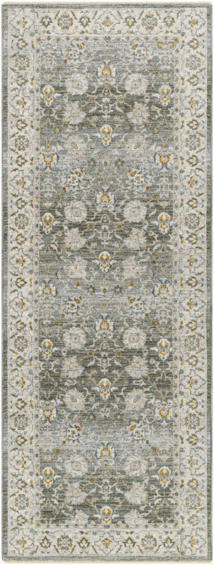 Amaru Green Textured Rug with Fringes