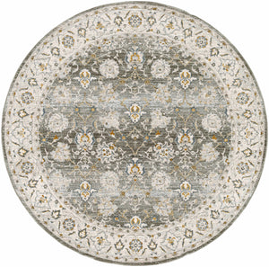 Amaru Green Textured Rug with Fringes