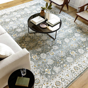 Amaru Green Textured Rug with Fringes