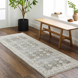 Amaru Green Textured Rug with Fringes